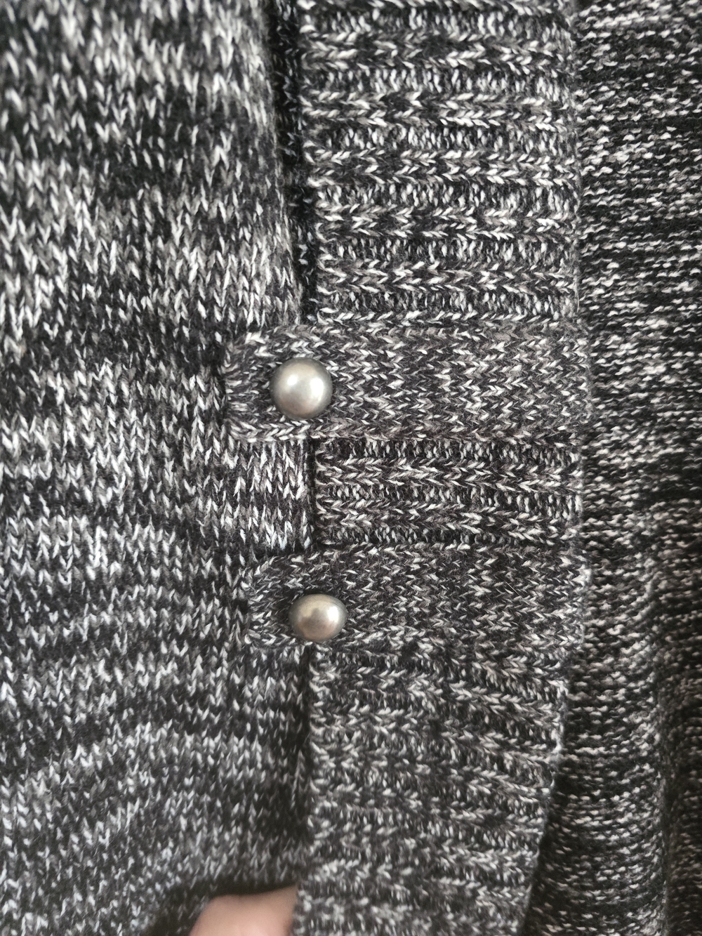 AGB Woman Marled Black/Gray/White Open-Front Cardigan - Picture 3 of 4